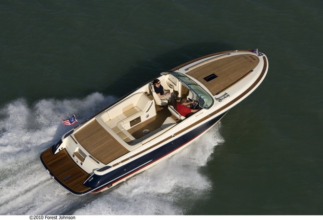 With dual Volvo Penta engines each delivering 320hp, the Corsair tops out at a very speedy 60mph.  - Chris-Craft © Chris-Craft .